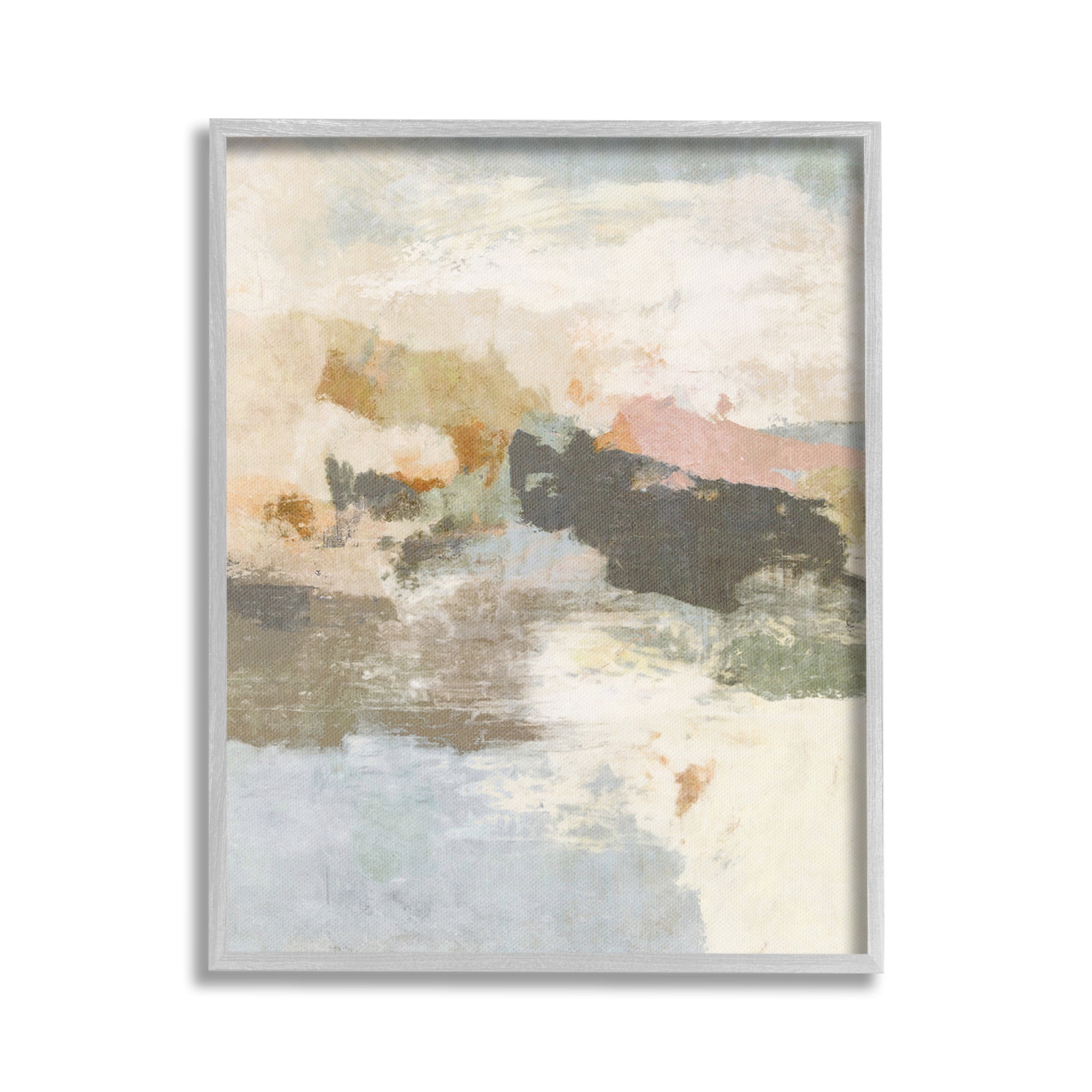 Stupell Industries Abstract Rustic Painting Abstract Painting Gray Framed Art Print Wall Art, 24 x 30
