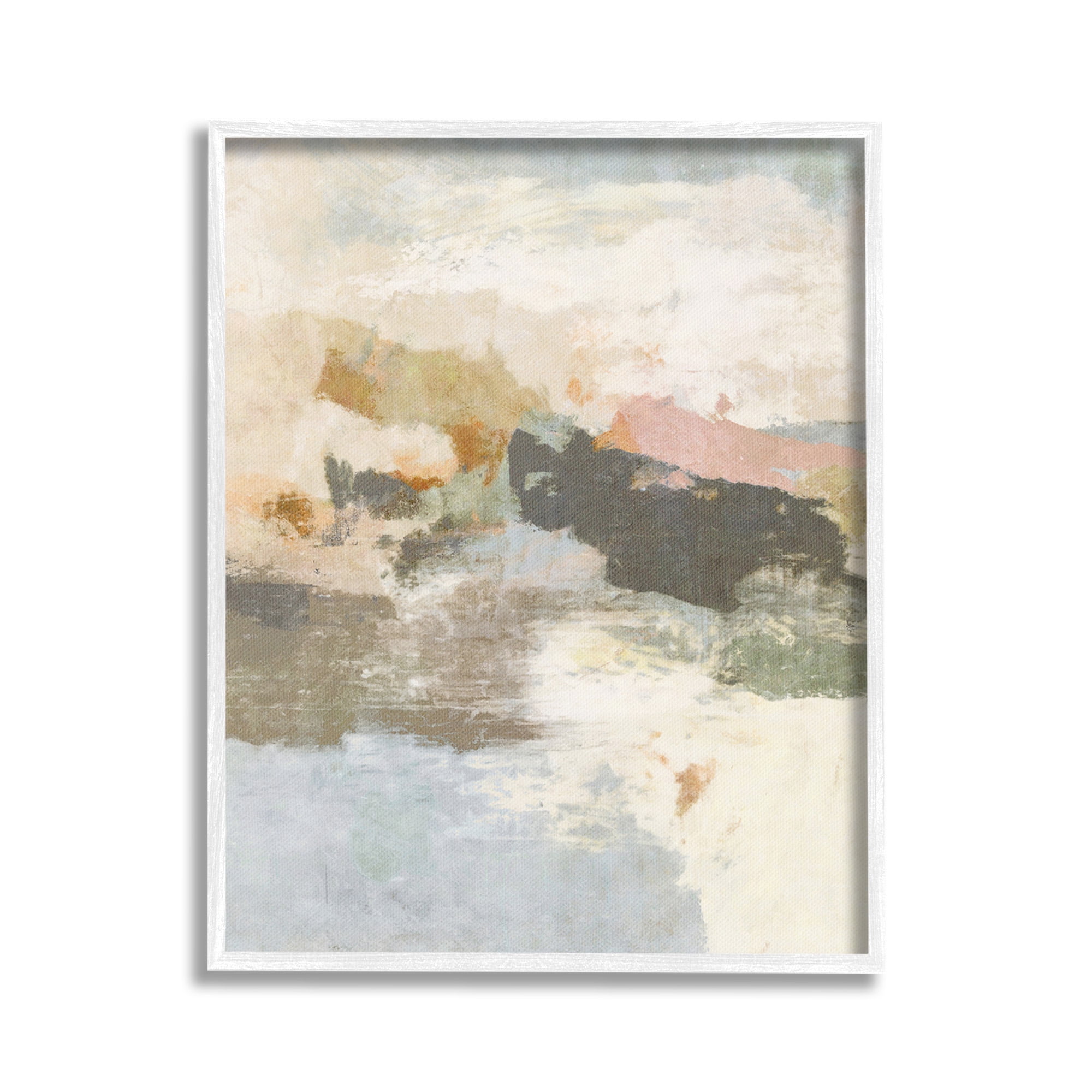 Stupell Industries Abstract Rustic Painting Abstract Painting White Framed Art Print Wall Art, 24 x 30