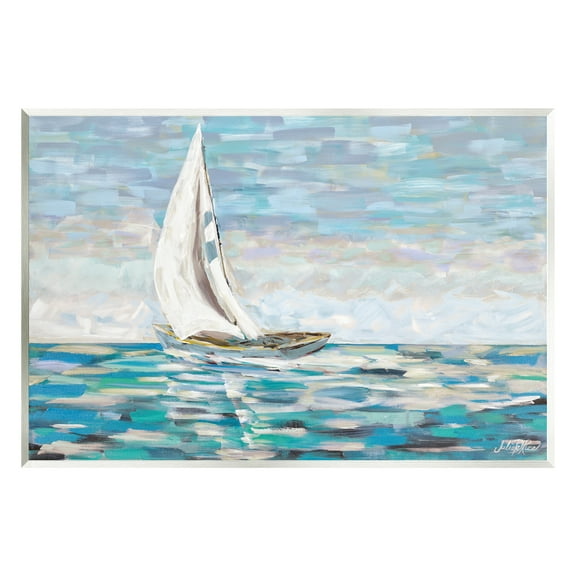 Stupell Industries Abstract Sailboat Painting Transportation Painting Unframed Art Print Wall Art, 15 x 10