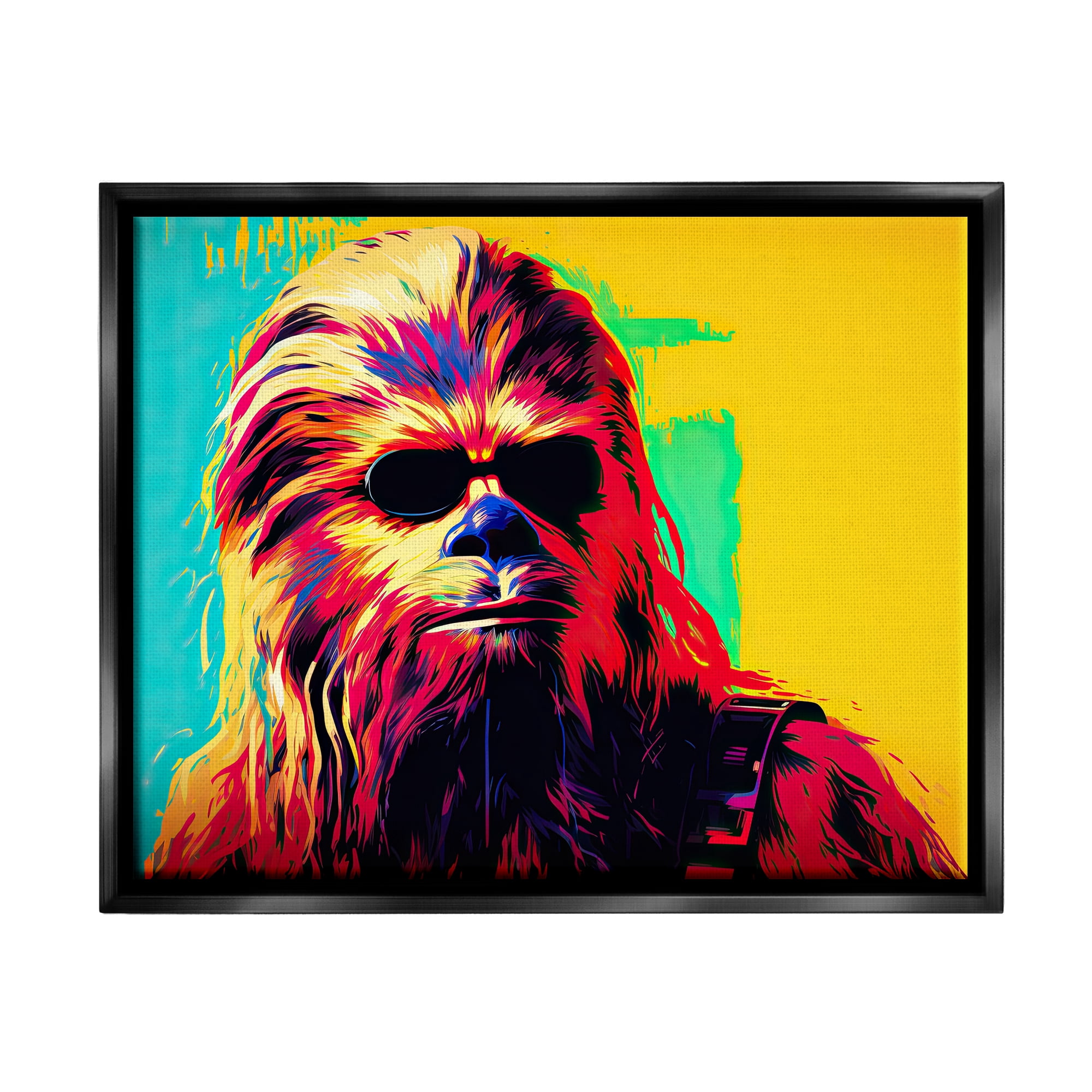 Stupell Industries Abstract Sci-Fi Creature Fairy Tales & Fantasy Painting Black Floater Framed Canvas Art Print Wall Art, 21 x 17
