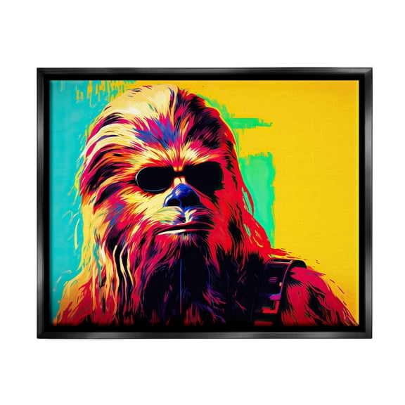 Stupell Industries Abstract Sci-Fi Creature Fairy Tales & Fantasy Painting Black Floater Framed Canvas Art Print Wall Art, 21 x 17