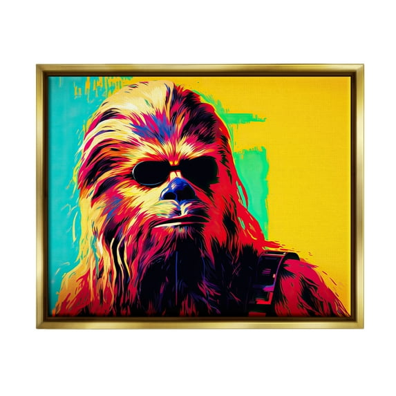 Stupell Industries Abstract Sci-Fi Creature Fairy Tales & Fantasy Painting Gold Floater Framed Canvas Art Print Wall Art, 21 x 17