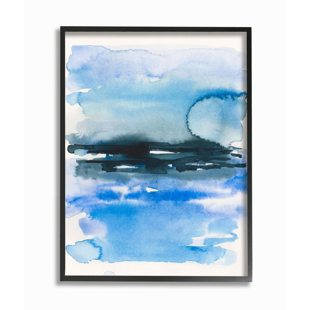 Stupell Industries Abstract Sea Scape with Shades of Blue Watercolor Designed by Victoria Barnes
