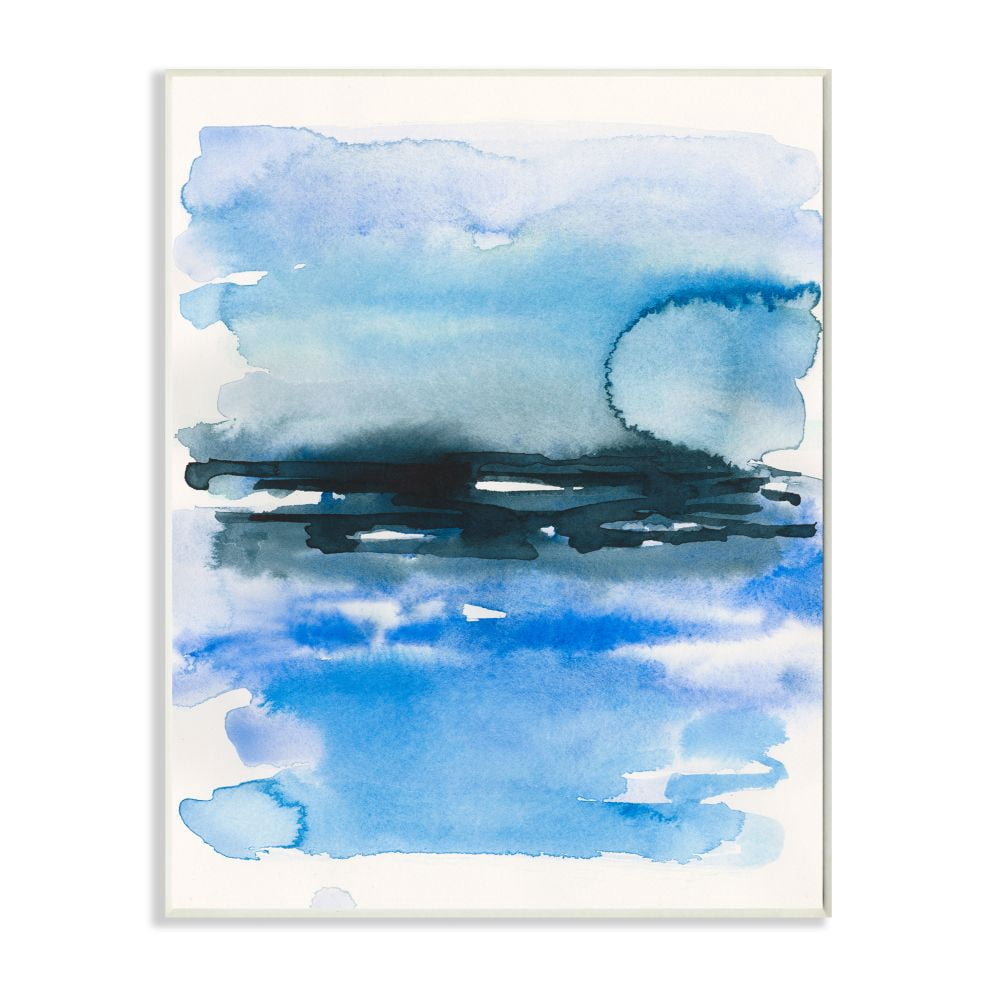 Stupell Industries Abstract Sea Scape with Shades of Blue Watercolor Designed by Victoria Barnes