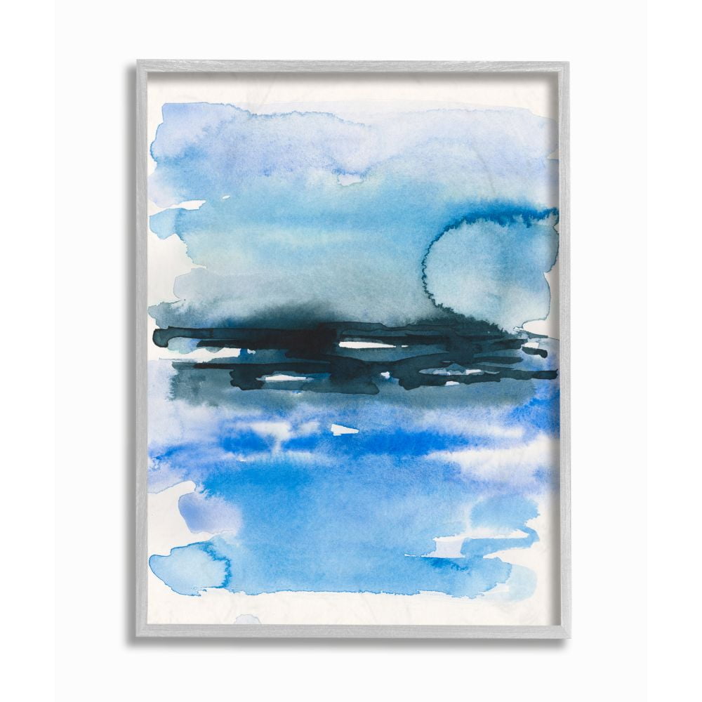 Stupell Industries Abstract Sea Scape with Shades of Blue Watercolor Designed by Victoria Barnes
