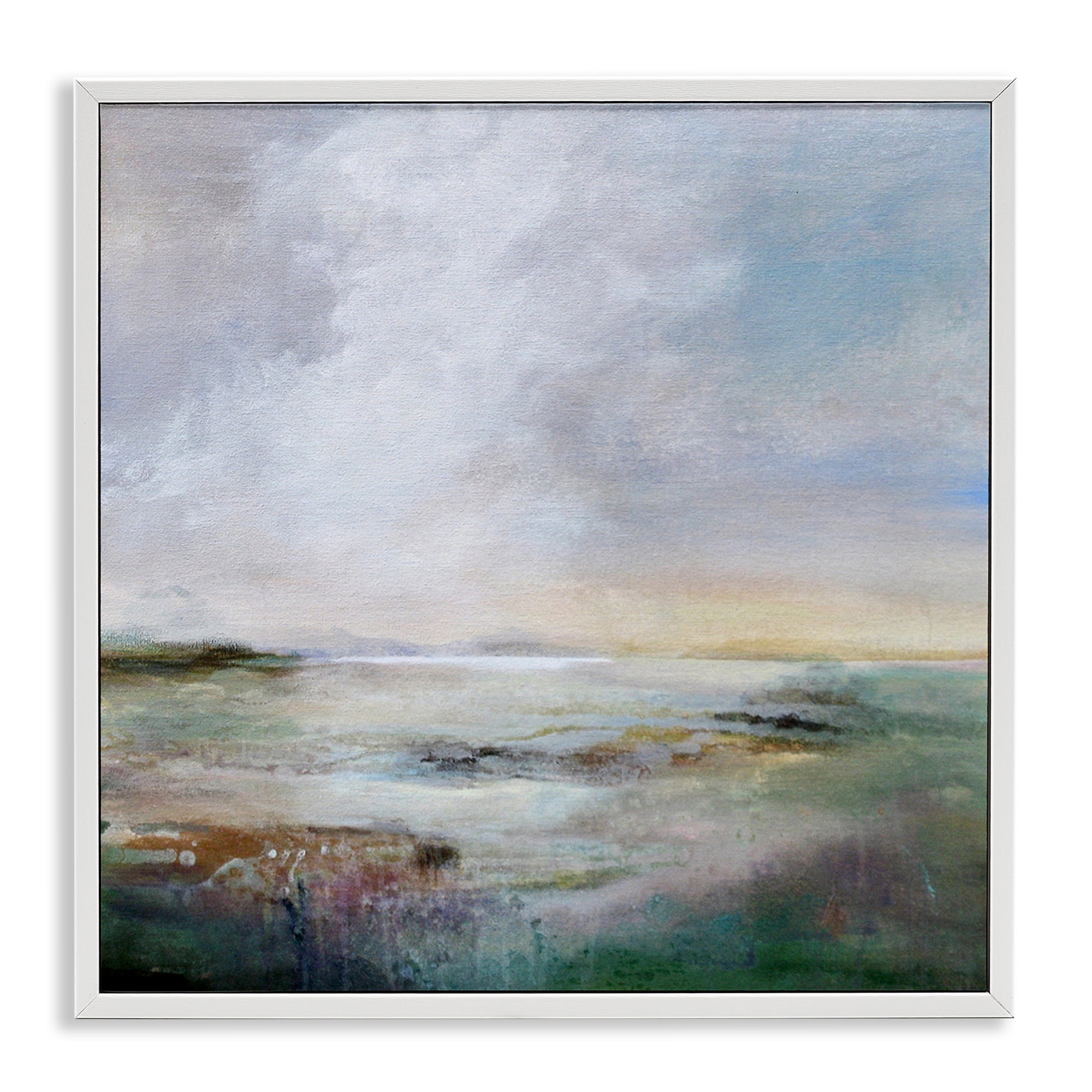 Stupell Industries Abstract Sea Surface Landscape & Nature Painting White Framed Art Print Wall Art, 12 x 12