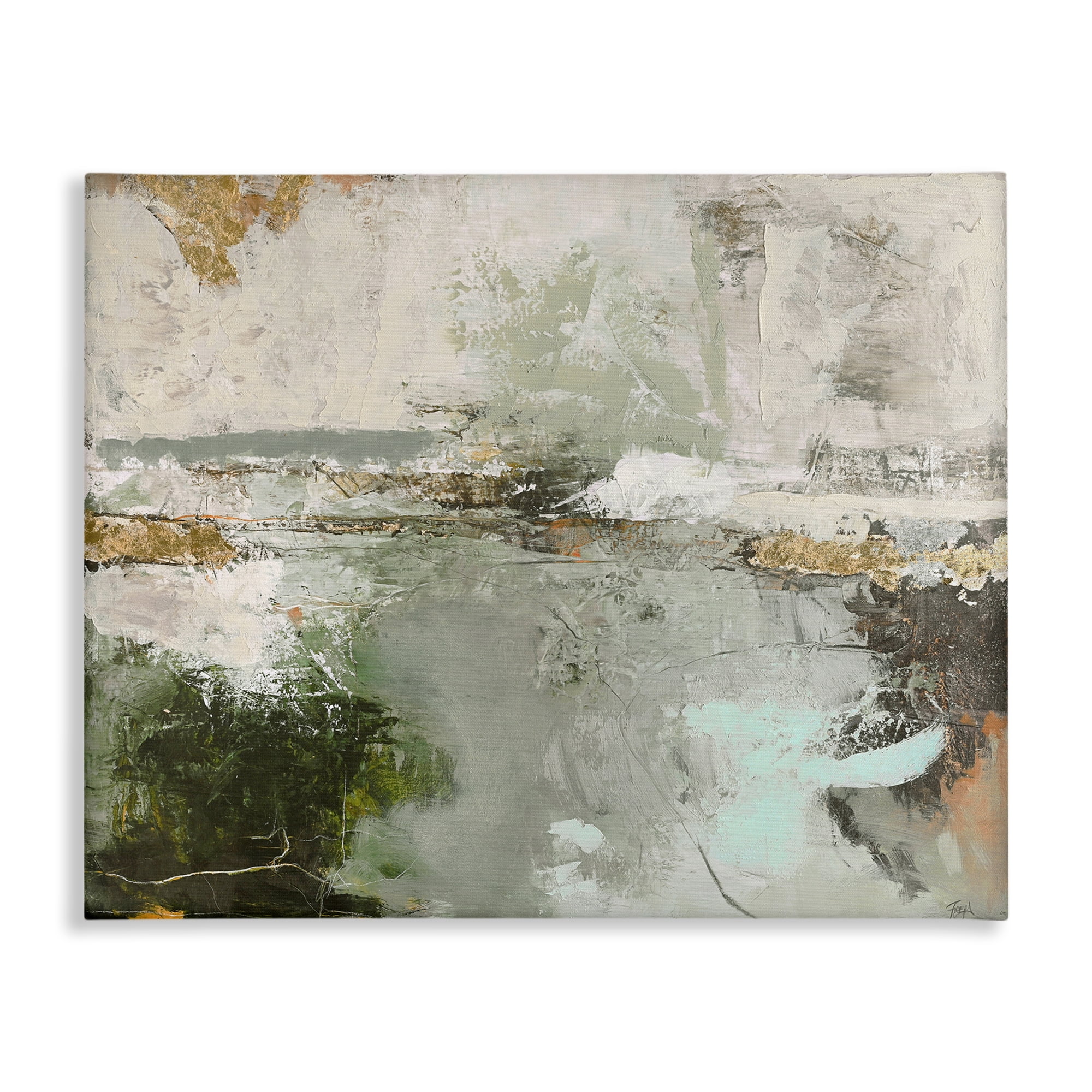 Stupell Industries Abstract Seascape Landscape Abstract Painting Wrapped Canvas Art Print Wall Art, 40 x 30