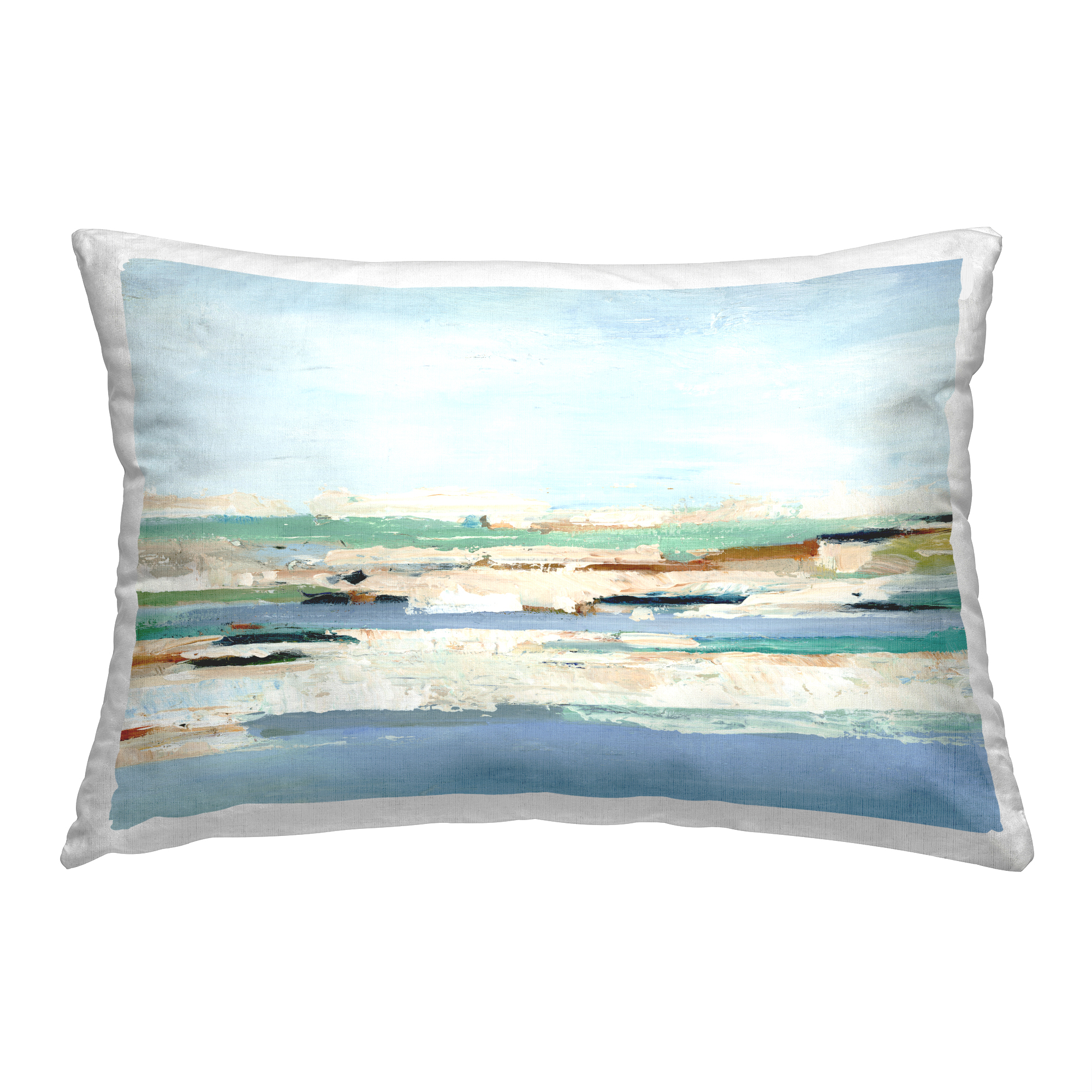 Stupell Industries Abstract Seascape View Decorative Printed Throw Pillow, 14 x 20