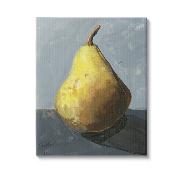 Stupell Industries Abstract Shadowed Pear Food & Beverage Painting Gallery Wrapped Canvas Art Print Wall Art, 24 x 30