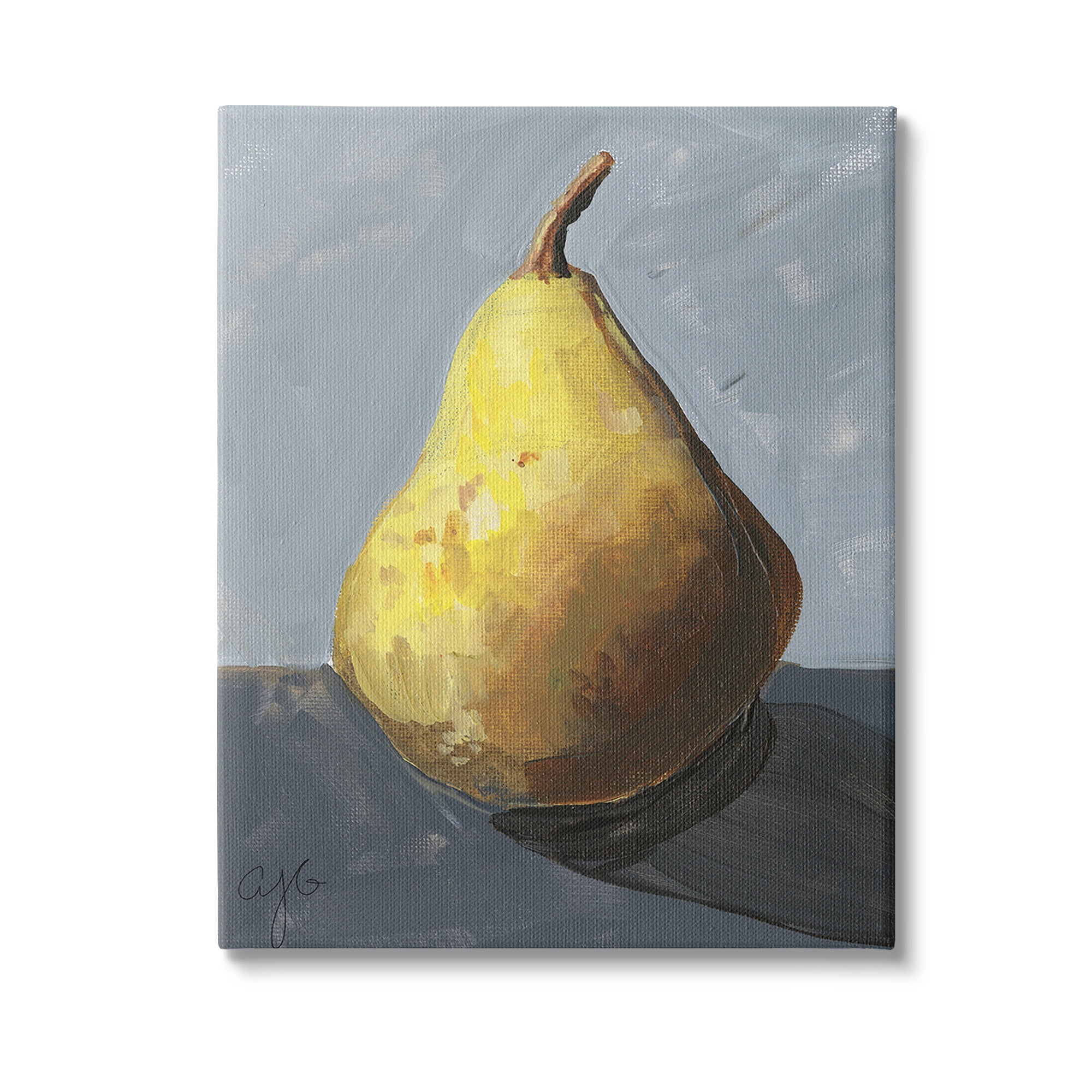 Stupell Industries Abstract Shadowed Pear Food & Beverage Painting Gallery Wrapped Canvas Art Print Wall Art, 36 x 48