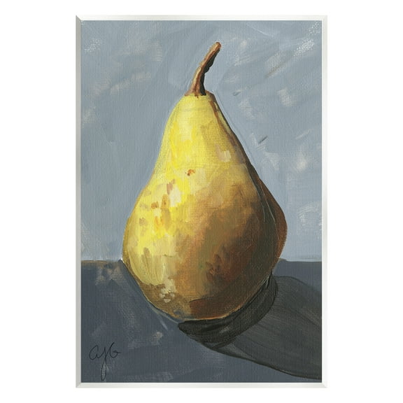 Stupell Industries Abstract Shadowed Pear Food & Beverage Painting Unframed Art Print Wall Art, 10 x 15