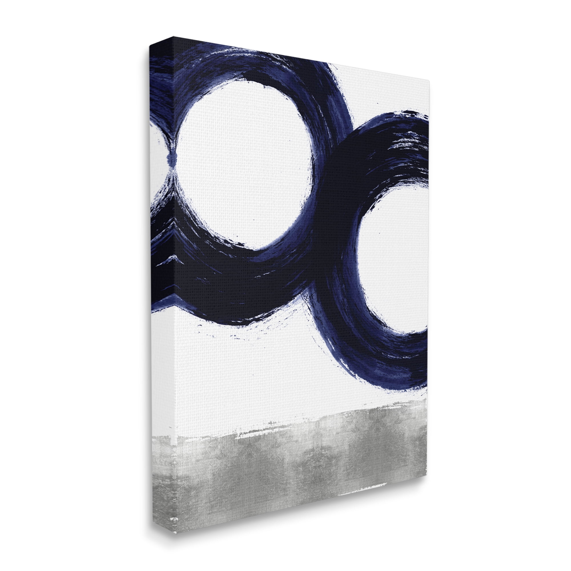 Stupell Industries Abstract Shape Design Blue Circles above Grey,36 x 48,Designed by Ellie Roberts