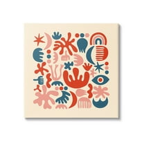 Stupell Industries Abstract Shapes Arrangement Abstract Painting Gallery Wrapped Canvas Art Print Wall Art, 17 x 17