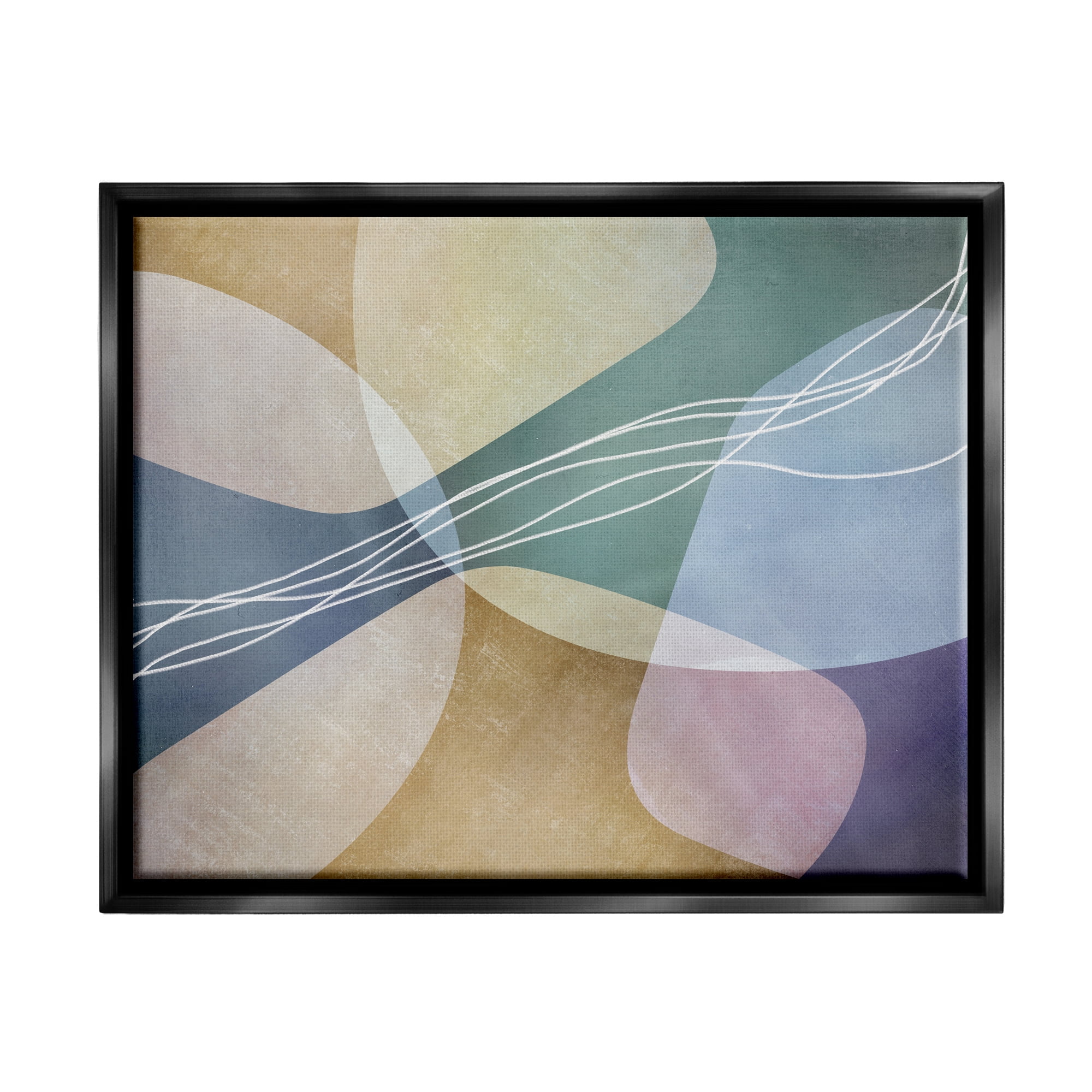 Stupell Industries Abstract Shapes & Lines Abstract Painting Black Floater Framed Art Print Wall Art, 31 x 25