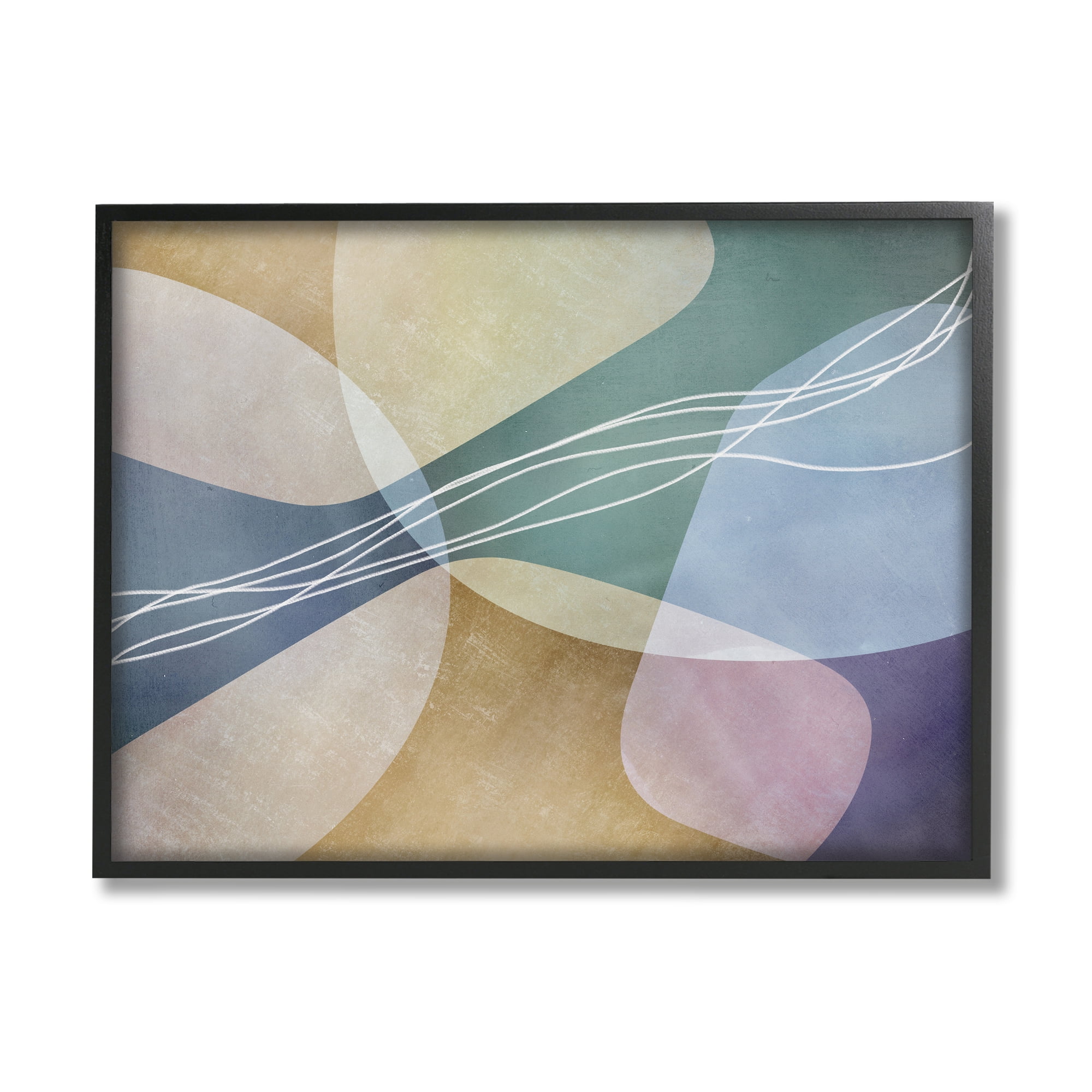 Stupell Industries Abstract Shapes & Lines Abstract Painting Black Framed Art Print Wall Art, 14 x 11