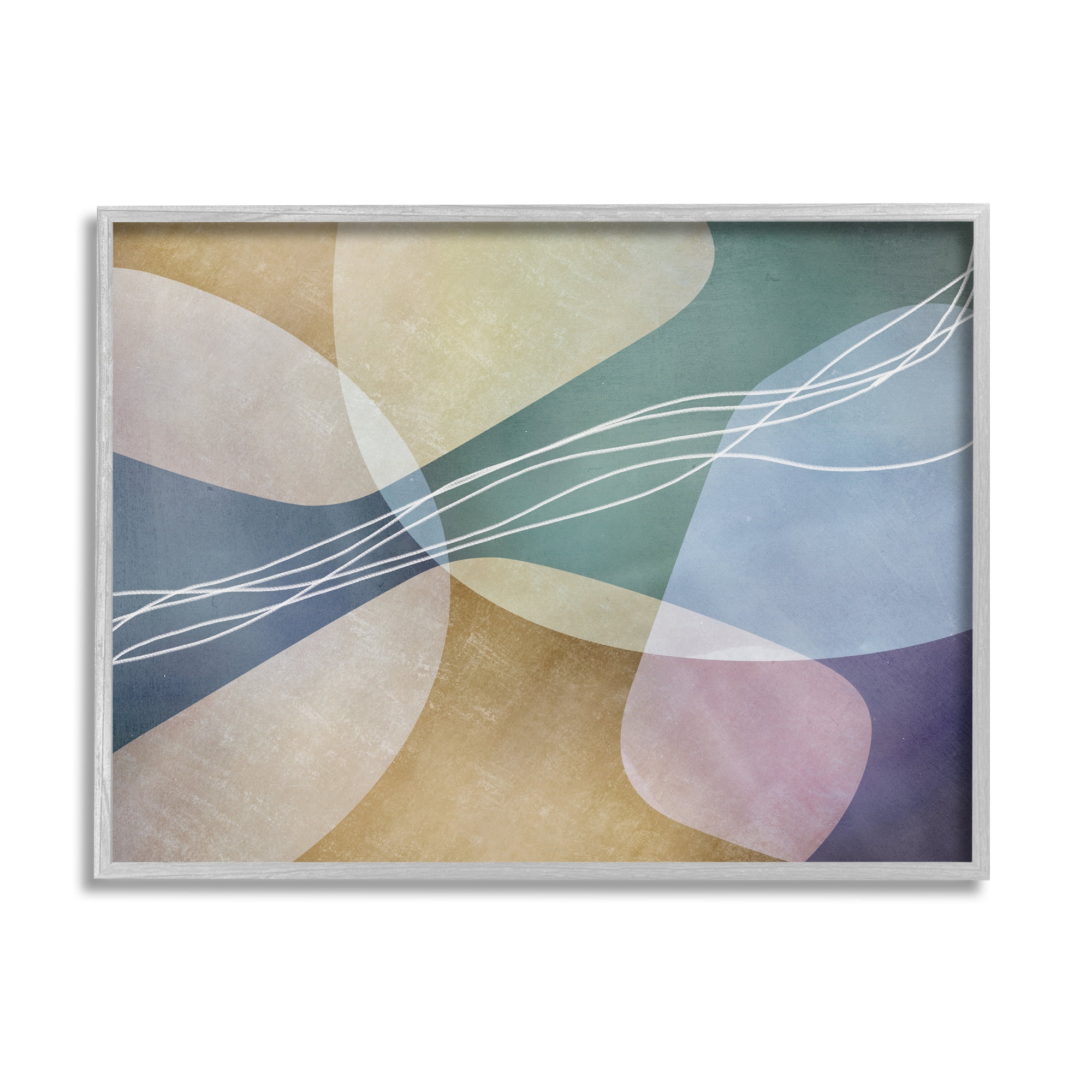 Stupell Industries Abstract Shapes & Lines Abstract Painting Gray Framed Art Print Wall Art, 20 x 16
