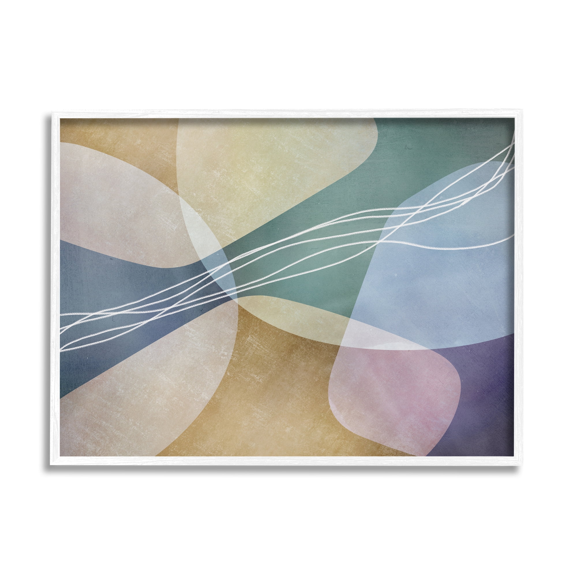 Stupell Industries Abstract Shapes & Lines Abstract Painting White Framed Art Print Wall Art, 30 x 24