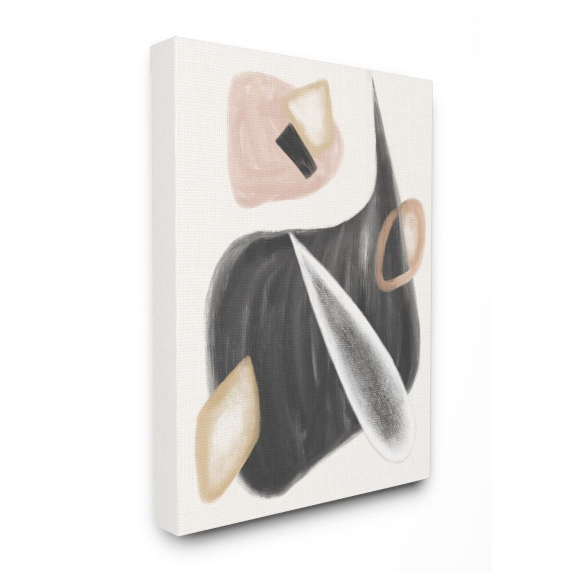 Stupell Industries Abstract Shapes Unique Curves Grey Pink Beige Design by Daphne Polselli, 24" x 30"