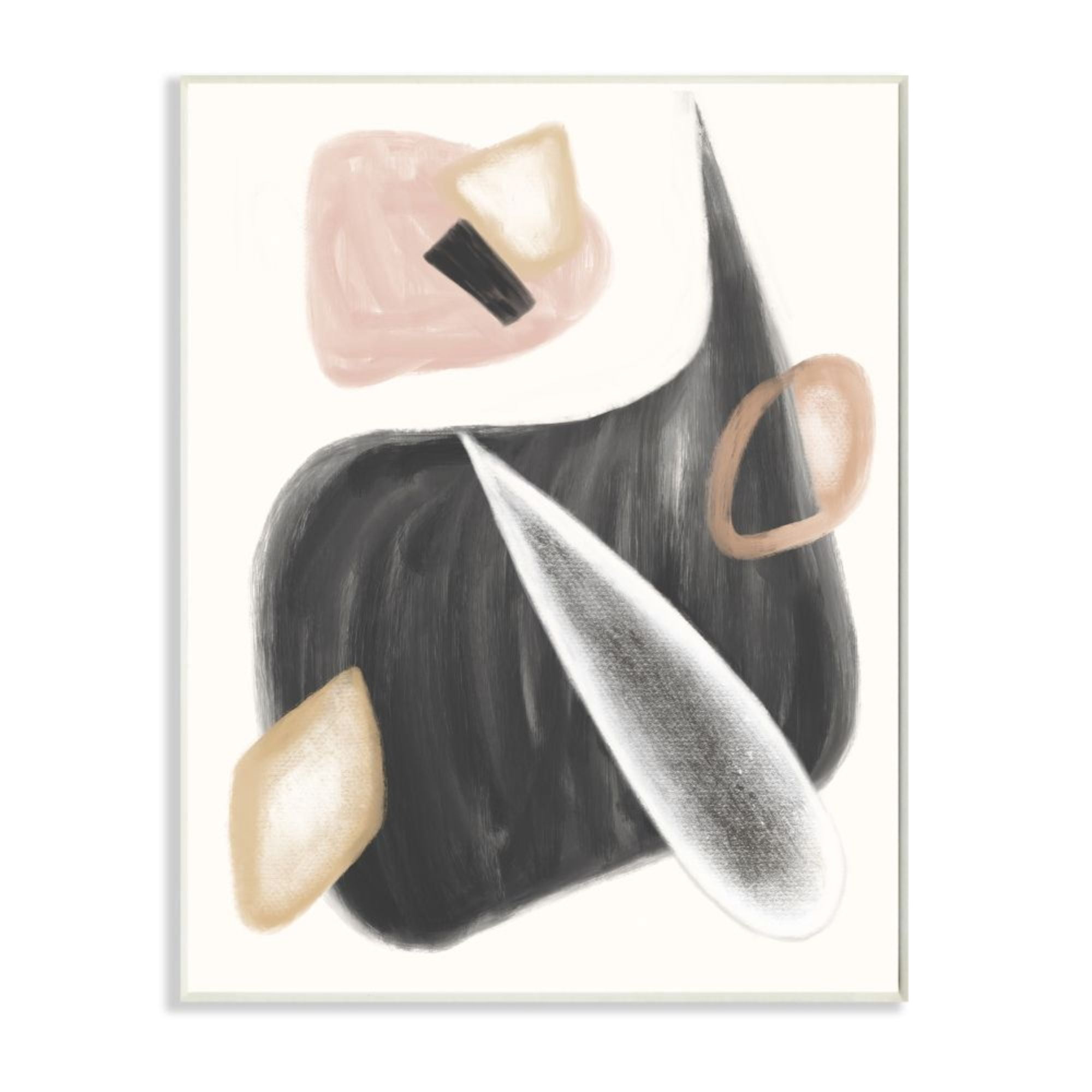 Stupell Industries Abstract Shapes Unique Curves Grey Pink Beige Design by Daphne Polselli