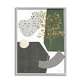 thumbnail image 1 of Stupell Industries Abstract Shapes with Golden Floral Detail Gray Framed by Melissa Wang, 1 of 7