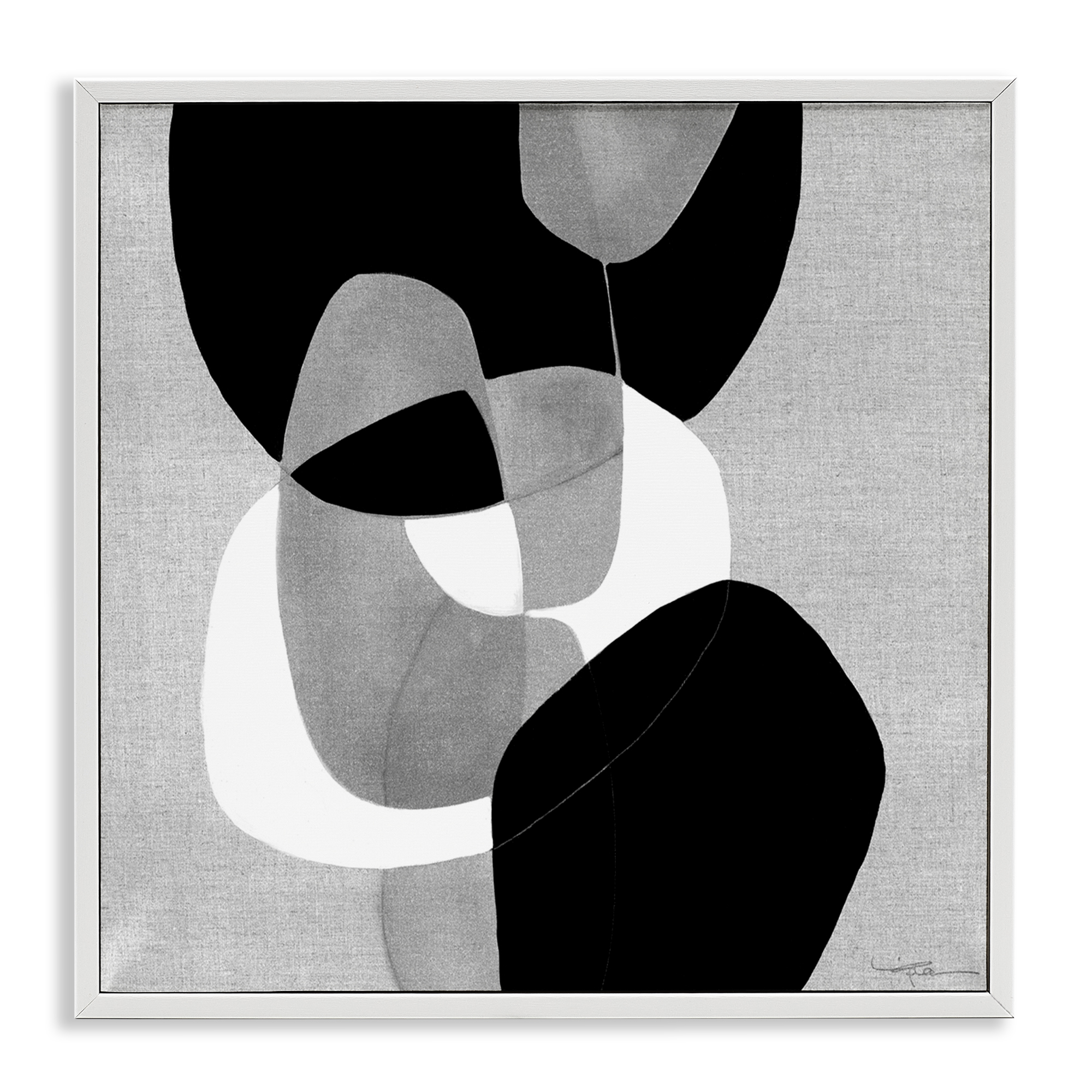 Stupell Industries Abstract Sharp Cutouts Abstract Painting White Framed Art Print Wall Art, 17 x 17