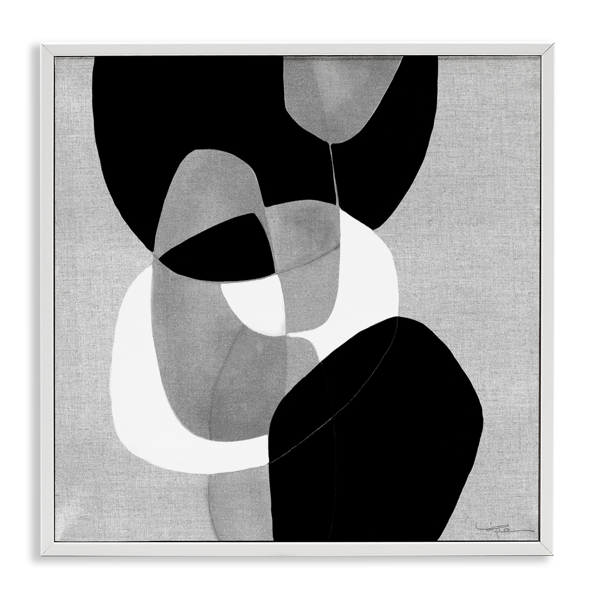 Stupell Industries Abstract Sharp Cutouts Abstract Painting White Framed Art Print Wall Art, 24 x 24