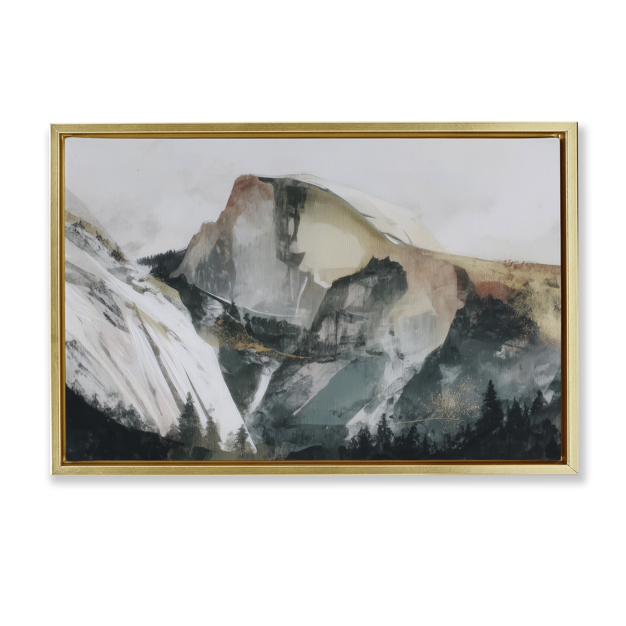 Stupell Industries Abstract Sierra Nevada Mountain Gold Framed Floater Canvas Wall Art, design by Chromatic Storm Studio