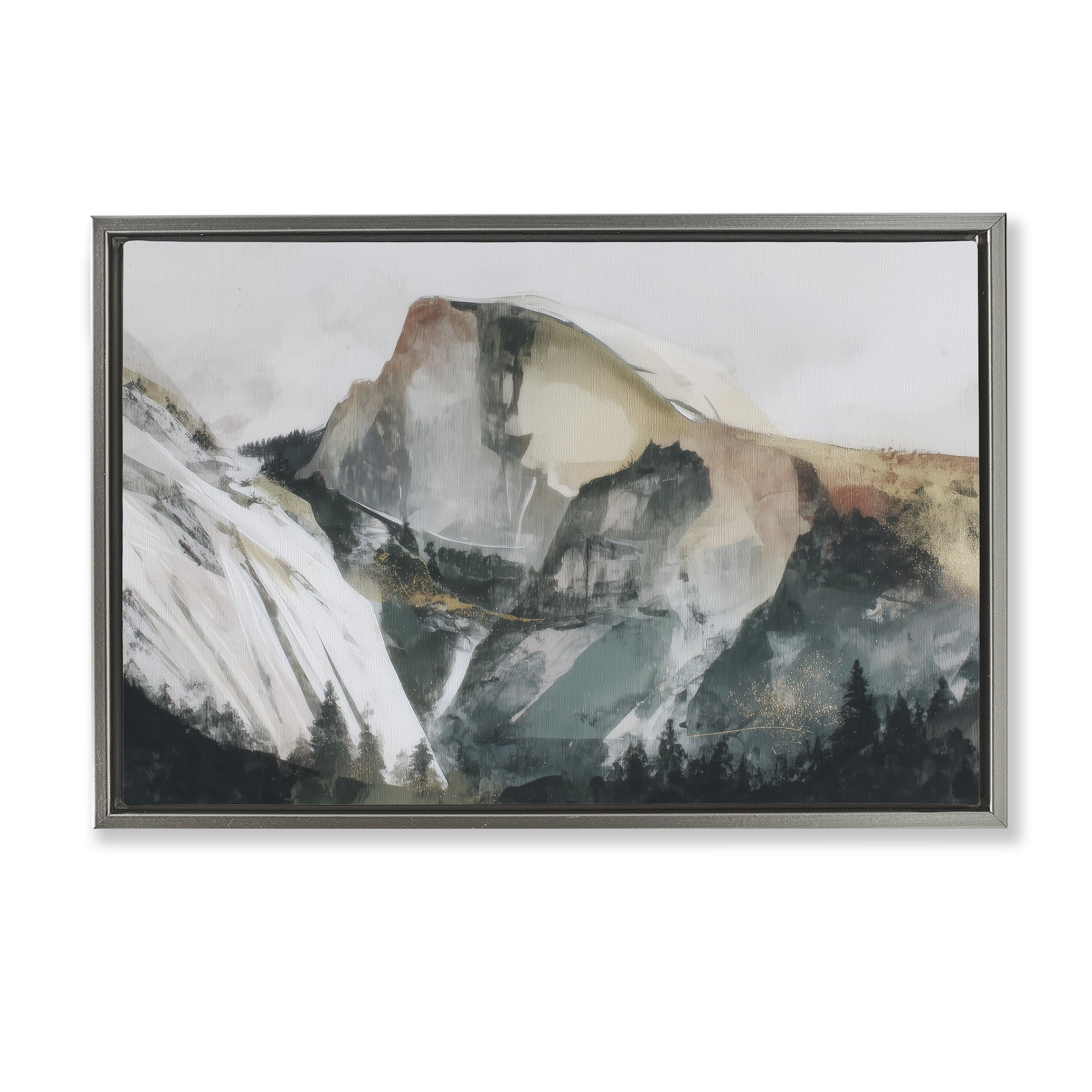 Stupell Industries Abstract Sierra Nevada Mountain Gray Framed Floater Canvas Wall Art, design by Chromatic Storm Studio
