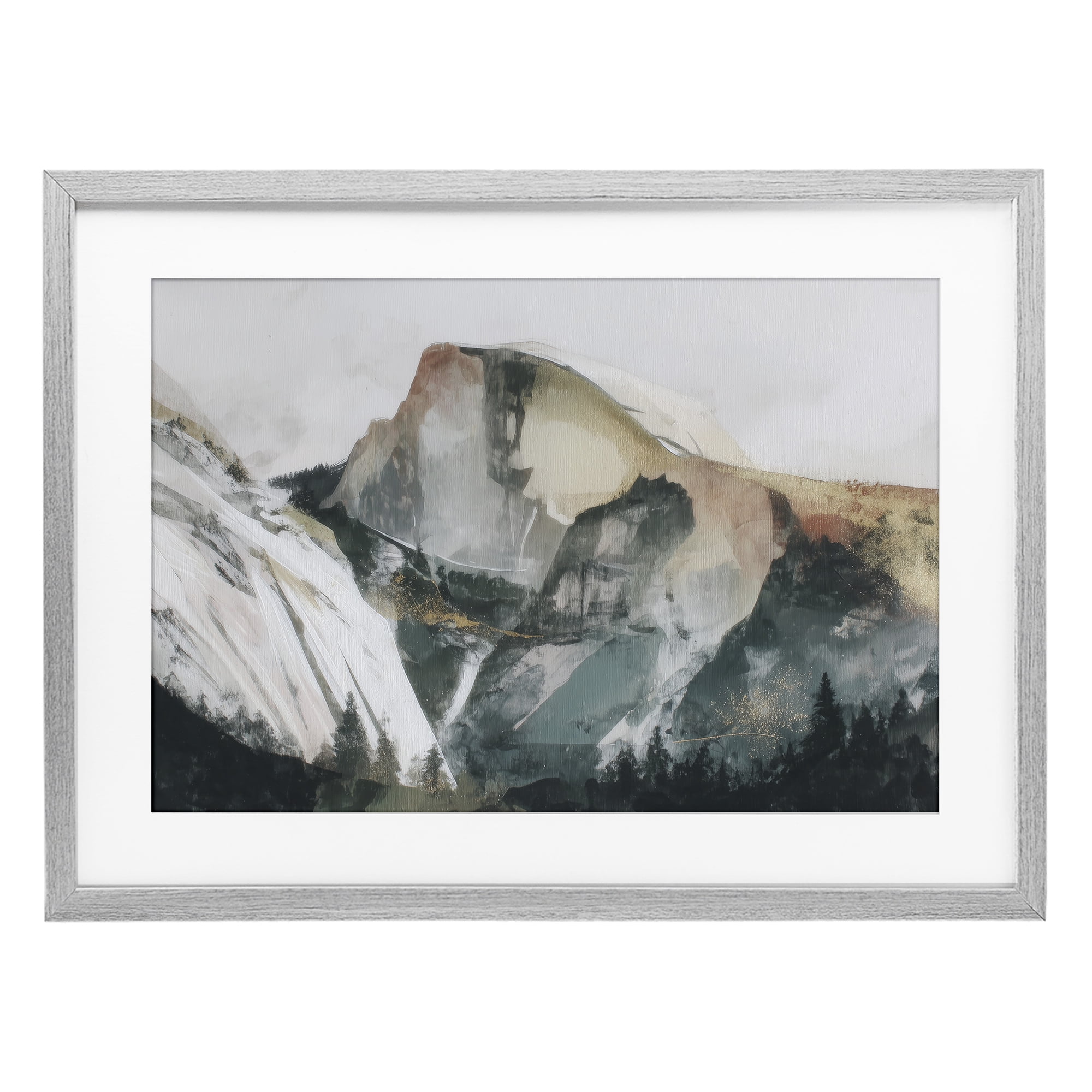 Stupell Industries Abstract Sierra Nevada Mountain Gray Framed Print Under Glass, design by Chromatic Storm Studio