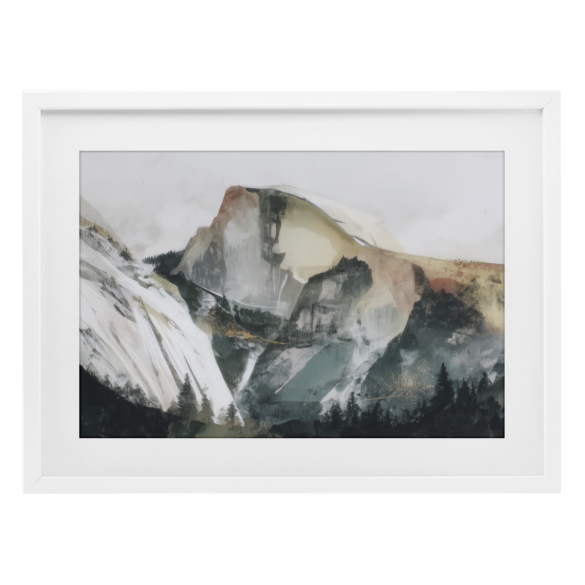 Stupell Industries Abstract Sierra Nevada Mountain White Framed Print Under Glass, design by Chromatic Storm Studio