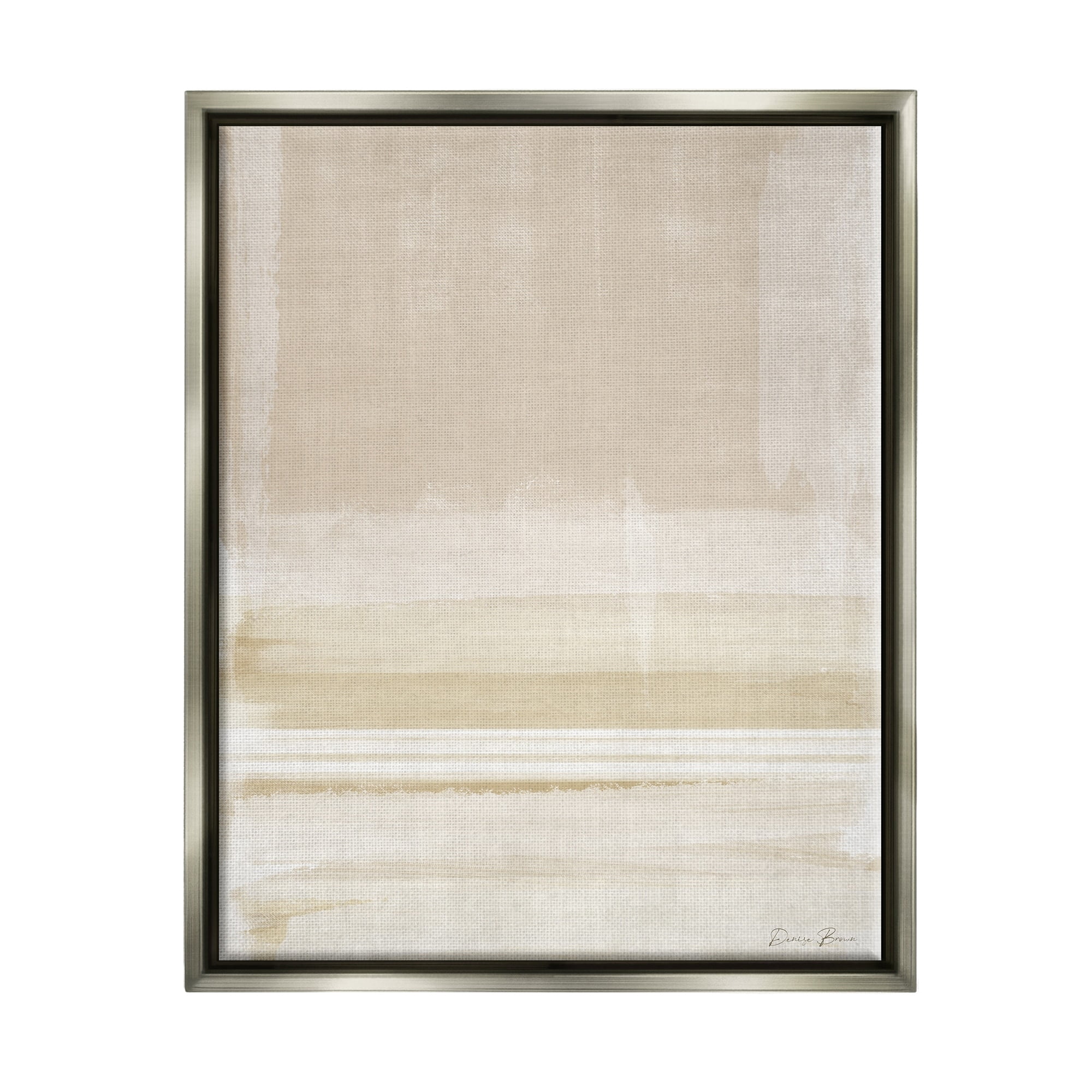 Stupell Industries Abstract Simple Neutral Tones Watercolor Collage Luster Gray Framed Floating Canvas Wall Art, 24x30, by Denise Brown