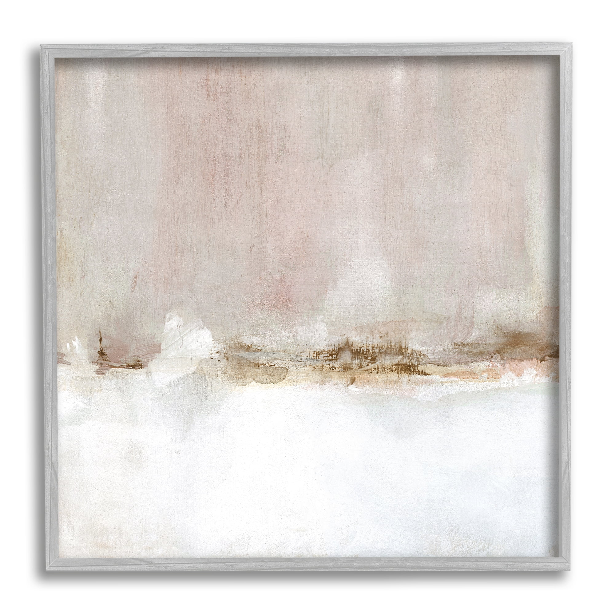 Stupell Industries Abstract Snowy Landscape Abstract Painting Gray Framed Art Print Wall Art, 12 x 12