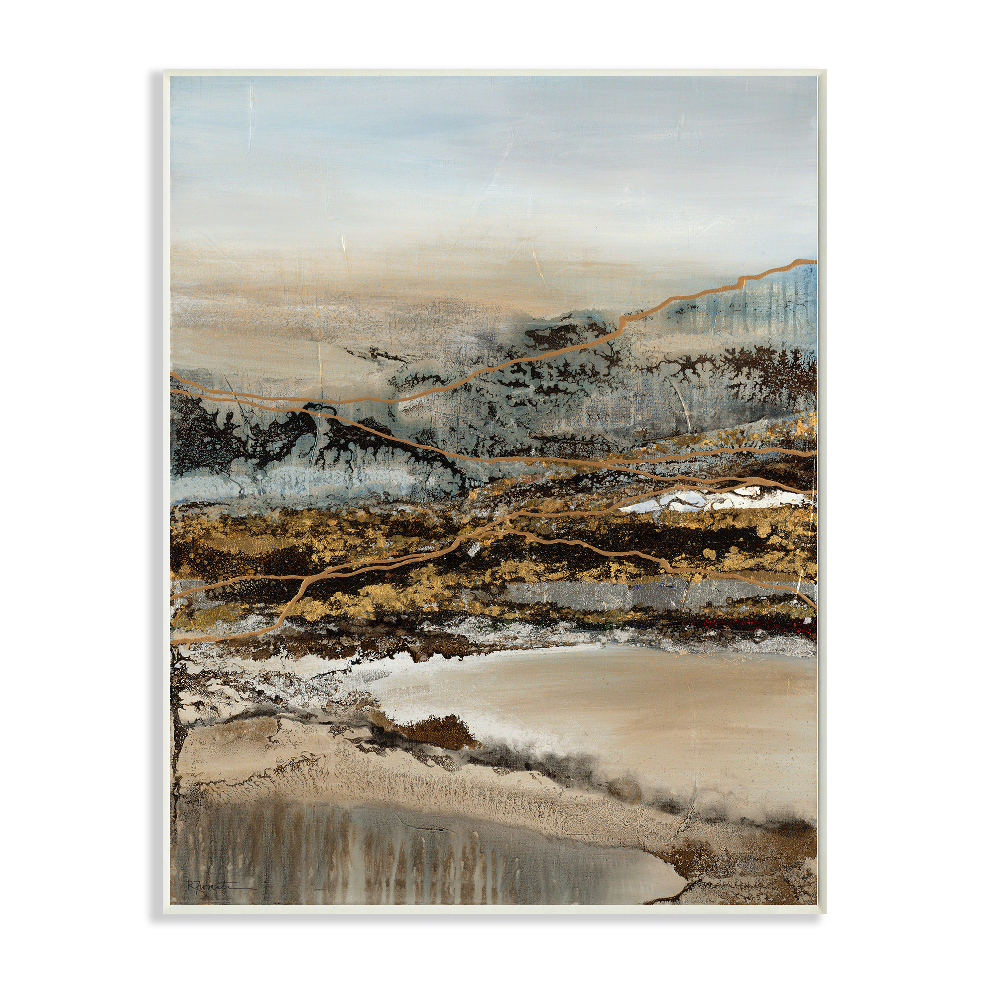 Stupell Industries Abstract Snowy Mountain Range Detailed Linework,13 x 19,Designed by Ruth Fromstein