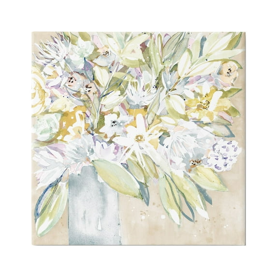 Stupell Industries Abstract Soft Bouquet Botanical & Floral Painting Gallery Wrapped Canvas Art Print Wall Art, 30 x 30