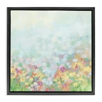 Stupell Industries Abstract Soft Meadow Abstract Painting Black Floater Framed Art Print Wall Art, 18 x 18