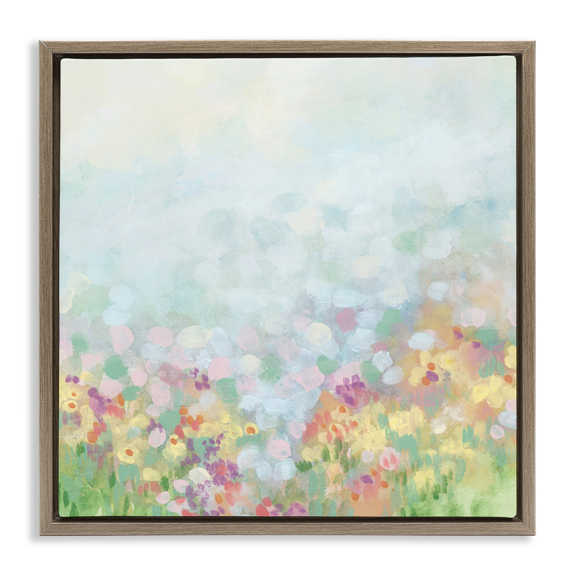 Stupell Industries Abstract Soft Meadow Abstract Painting Brown Floater Framed Art Print Wall Art, 25 x 25