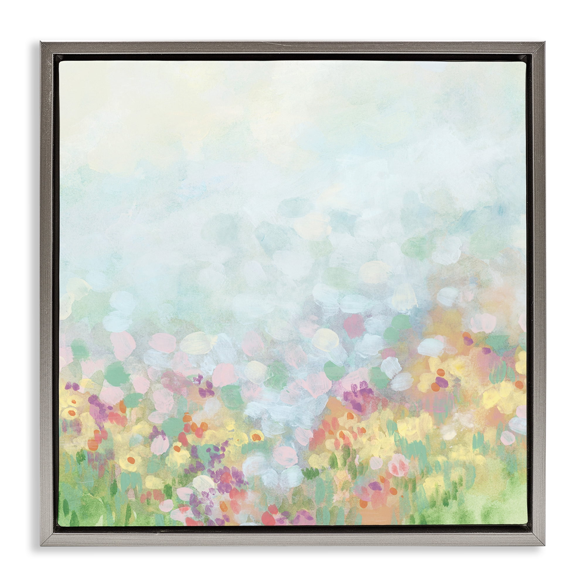 Stupell Industries Abstract Soft Meadow Abstract Painting Gray Floater Framed Art Print Wall Art, 25 x 25