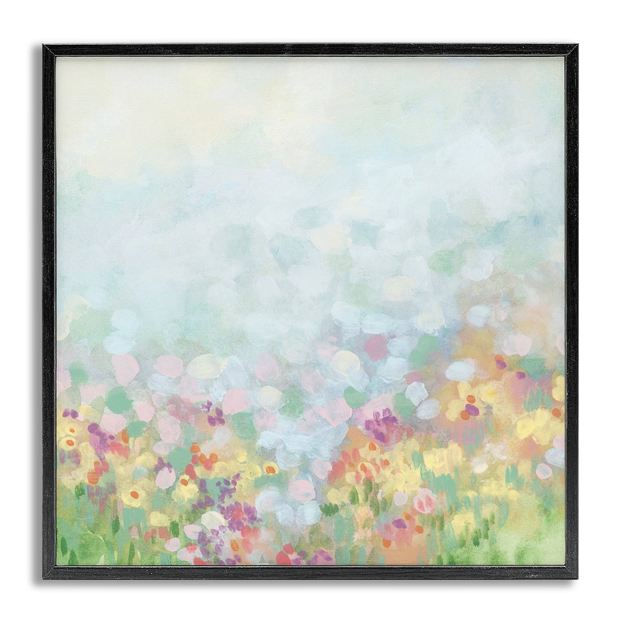 Stupell Industries Abstract Soft Meadow Abstract Painting Gray Framed Art Print Wall Art, 12 x 12