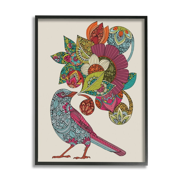 Stupell Industries Abstract Song Bird Paisley Pattern Floral