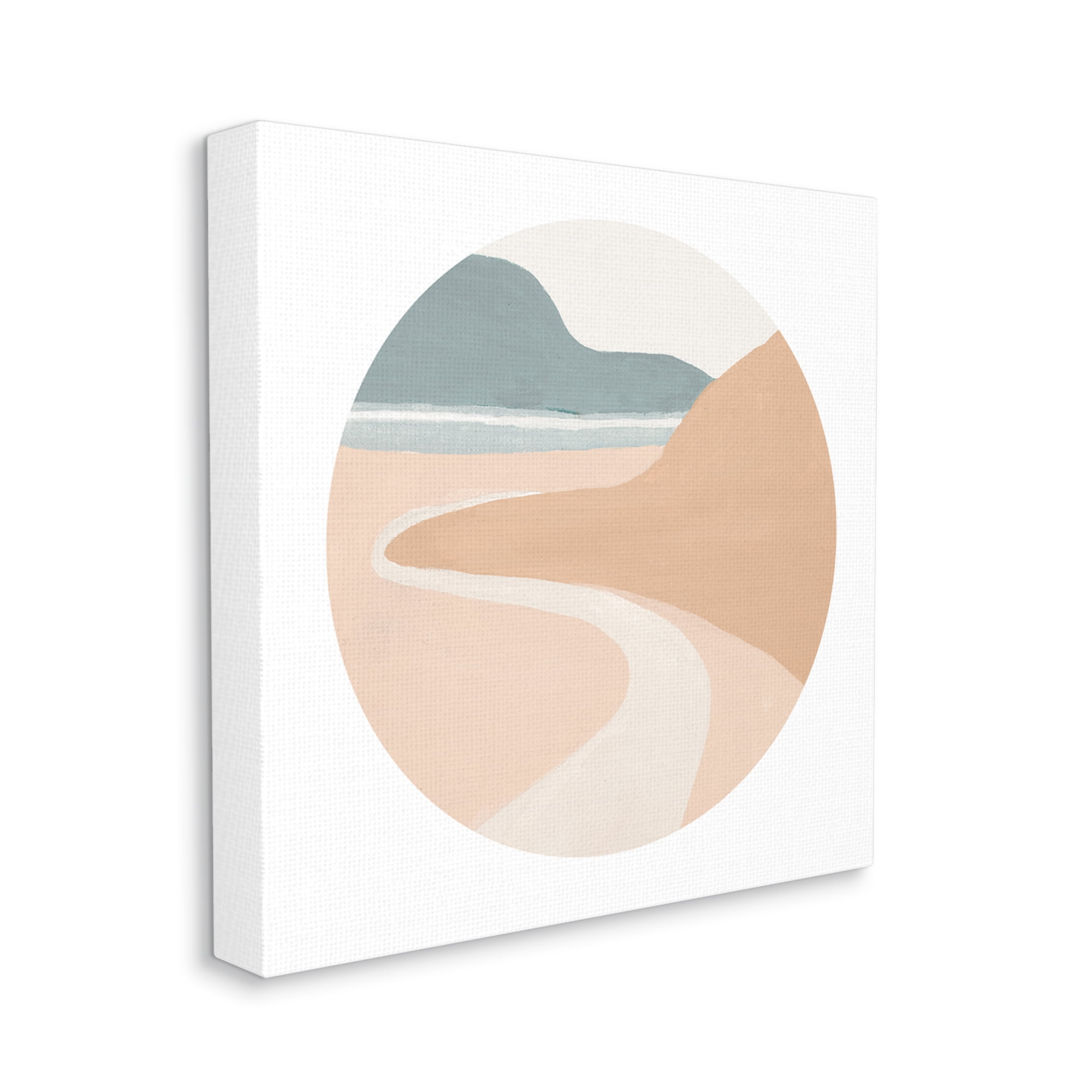 Stupell Industries Abstract Southwestern Coastal Path Landscape Tan Blue Rustic Painting Gallery-Wrapped Canvas Print Wall Art, 36 x 36, Design by Patricia Pinto