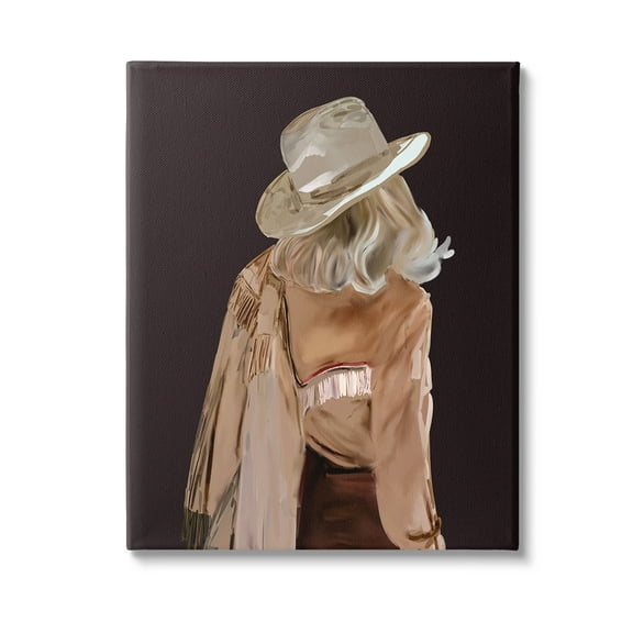 Stupell Industries Abstract Southwestern Cowgirl Abstract Painting Gallery Wrapped Canvas Art Print Wall Art, 16 x 20