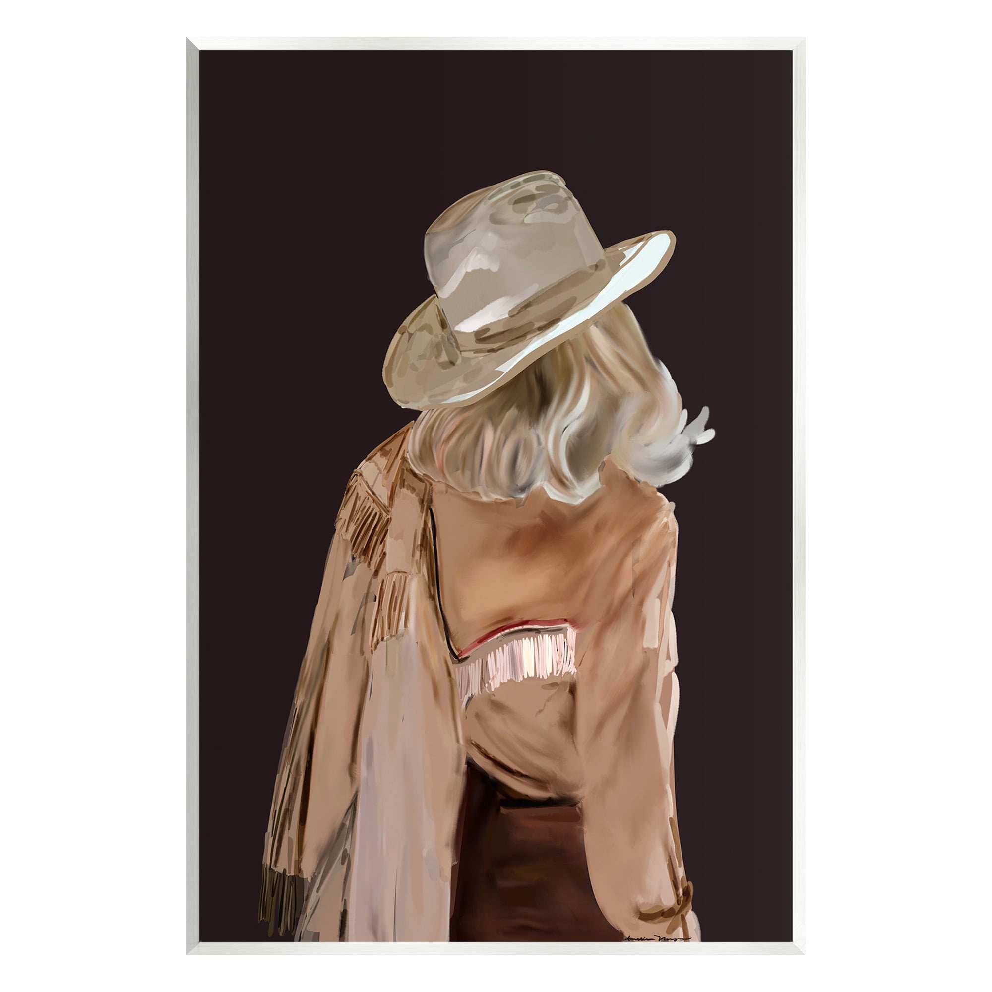 Stupell Industries Abstract Southwestern Cowgirl Abstract Painting Unframed Art Print Wall Art, 13 x 19