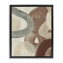 Stupell Industries Abstract Southwestern Neutrals Abstract Painting Black Floater Framed Canvas Art Print Wall Art, 17 x 21