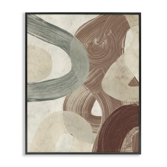 Stupell Industries Abstract Southwestern Neutrals Abstract Painting Black Framed Art Print Wall Art, 11 x 14