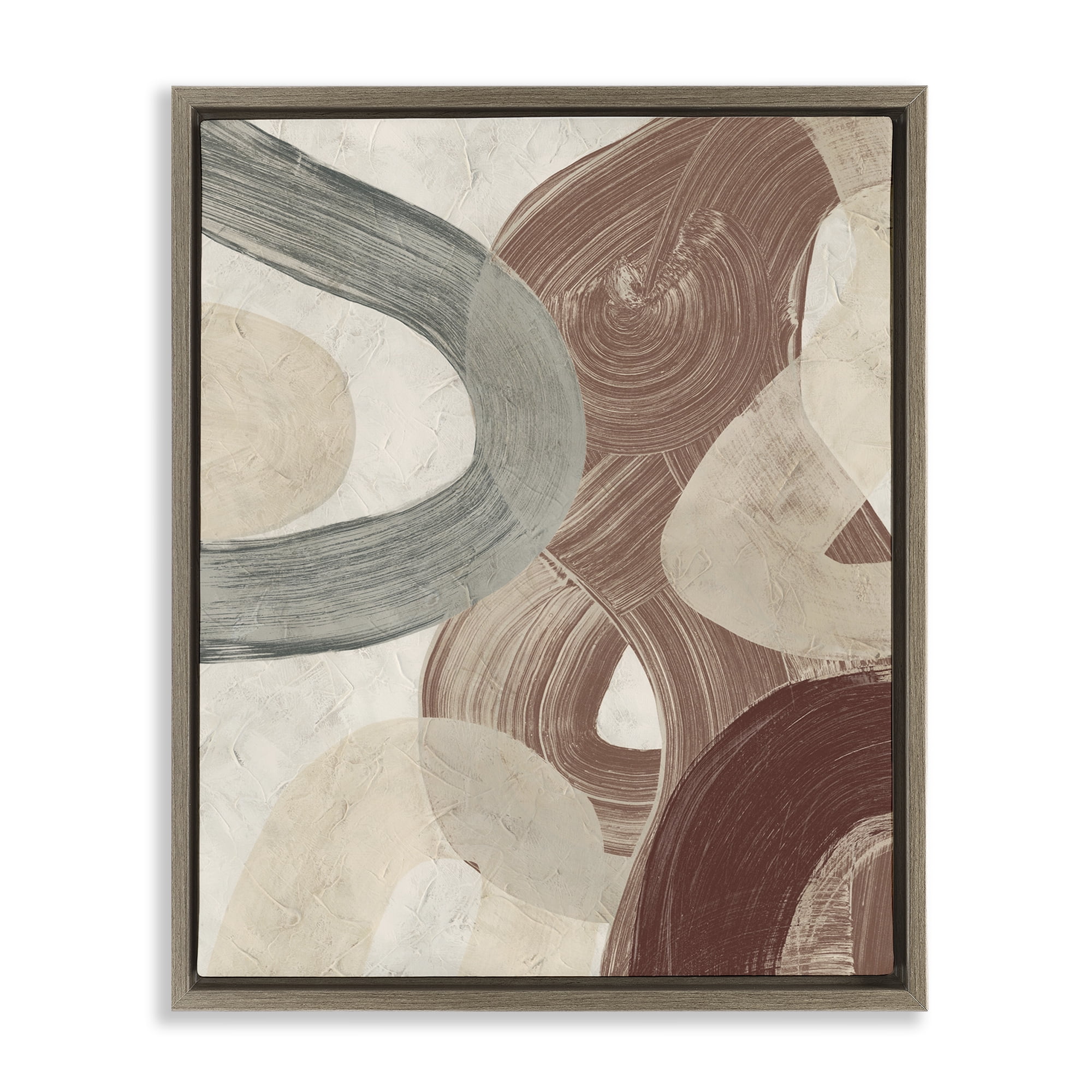 Stupell Industries Abstract Southwestern Neutrals Abstract Painting Brown Floater Framed Canvas Art Print Wall Art, 17 x 21