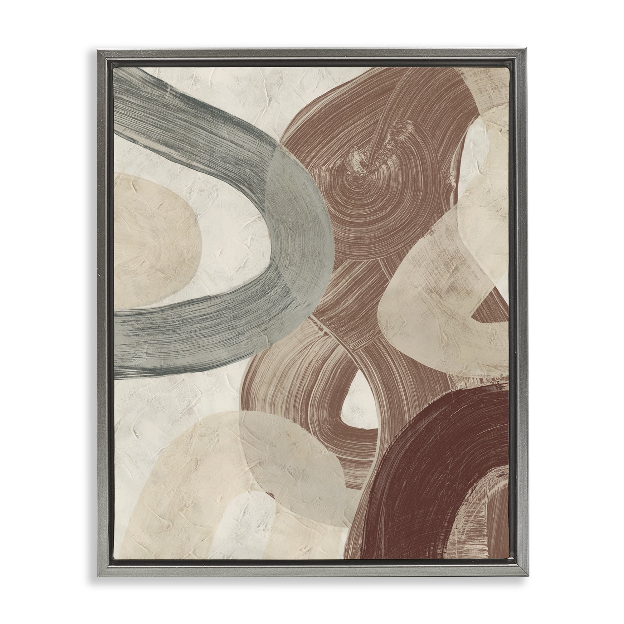 Stupell Industries Abstract Southwestern Neutrals Abstract Painting Gray Floater Framed Canvas Art Print Wall Art, 17 x 21