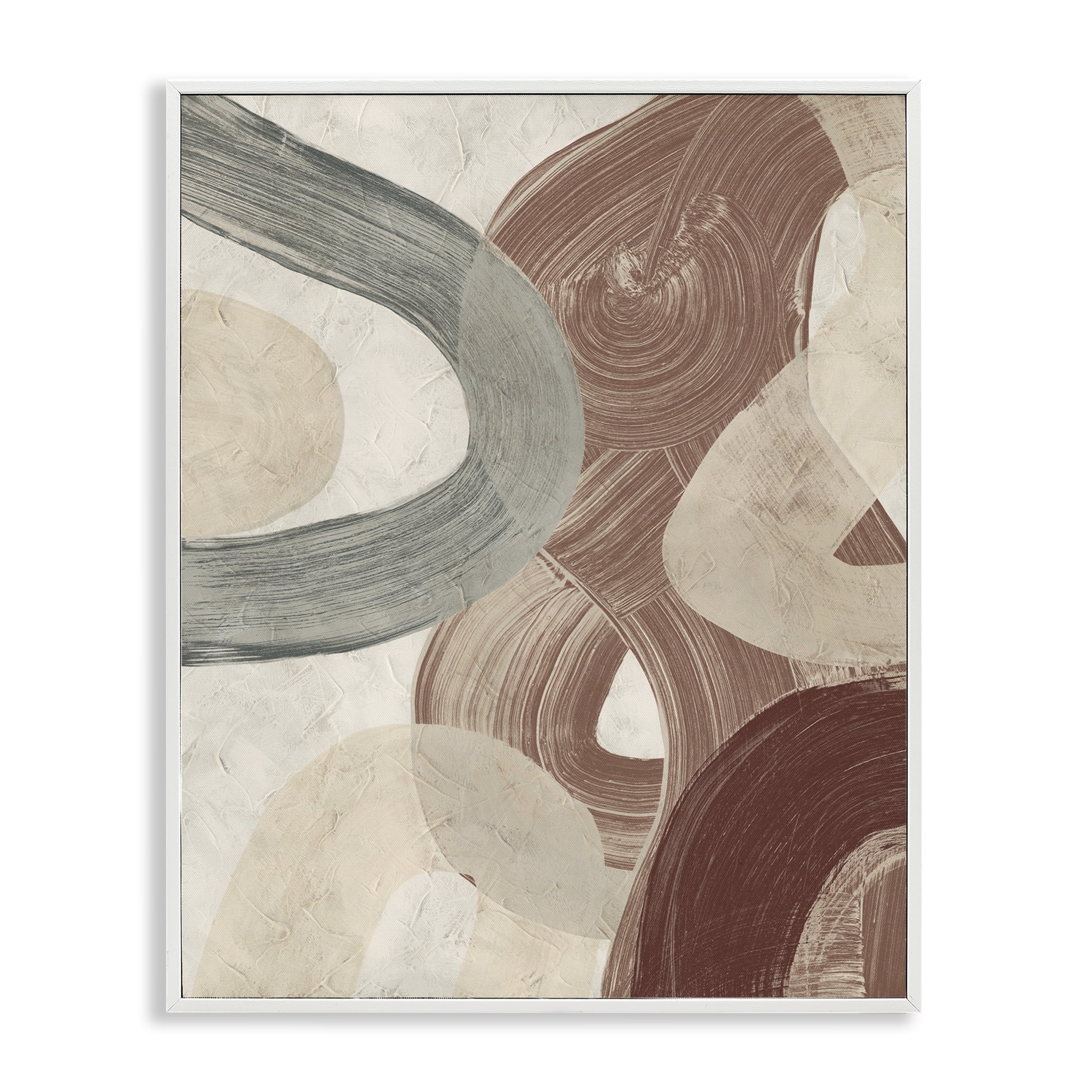 Stupell Industries Abstract Southwestern Neutrals Abstract Painting White Framed Art Print Wall Art, 11 x 14