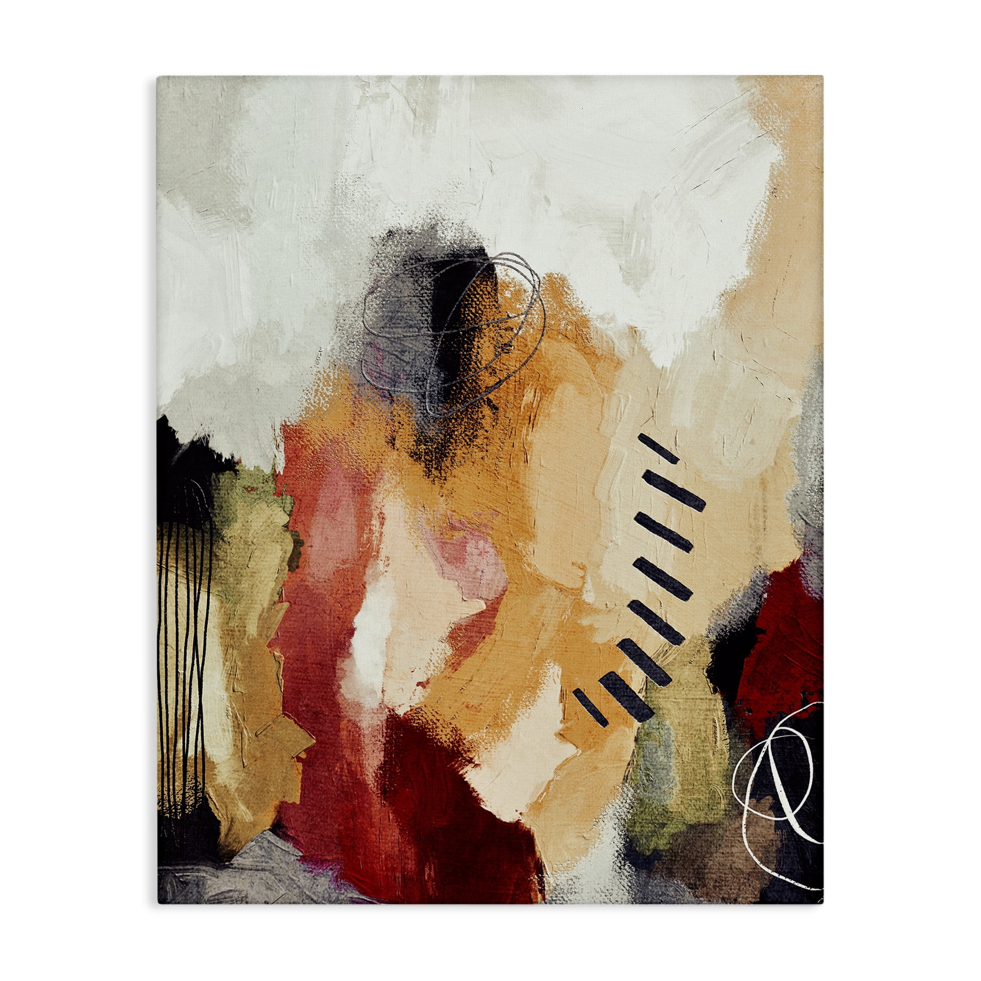 Stupell Industries Abstract Southwestern Pattern Abstract Painting Gallery Wrapped Canvas Art Print Wall Art, 36 x 48