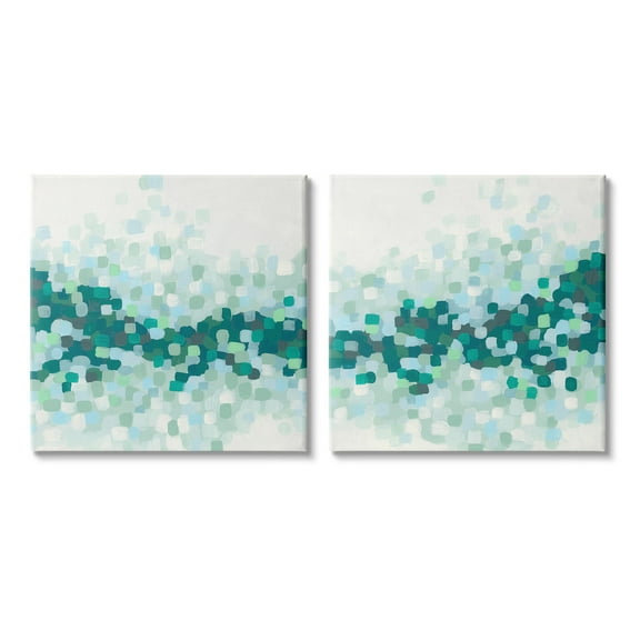 Stupell Industries Abstract Speckled Horizon Abstract Painting Gallery Wrapped Canvas Art Print Wall Art, 17 x 17, Set of 2