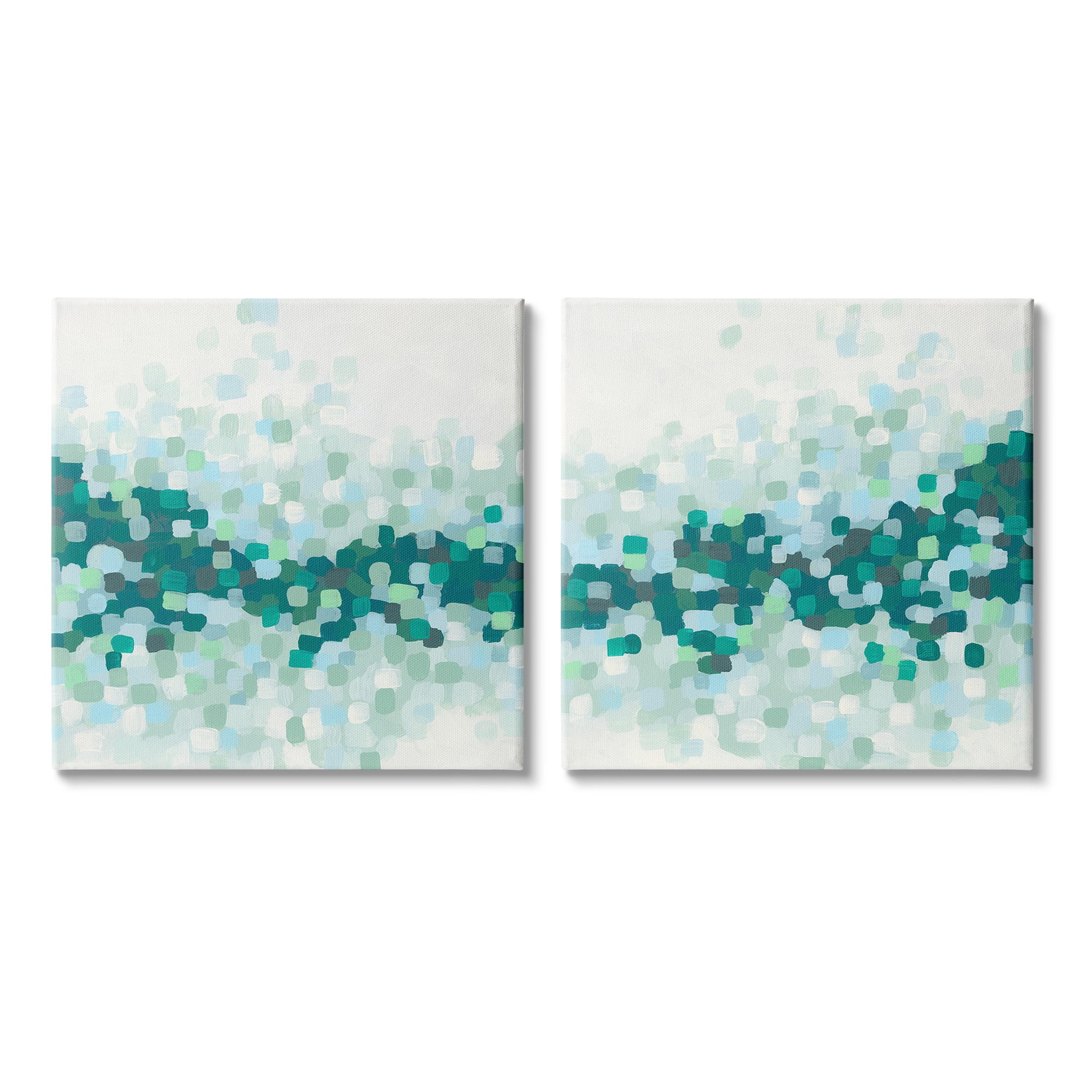 Stupell Industries Abstract Speckled Horizon Abstract Painting Gallery Wrapped Canvas Art Print Wall Art, 24 x 24, Set of 2